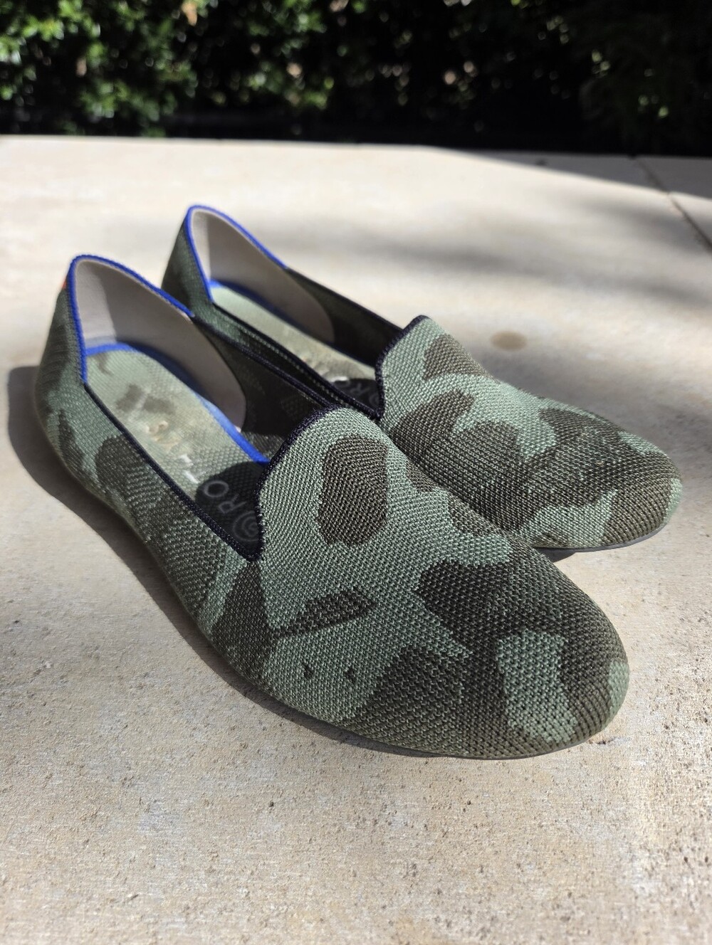 Rothy's The Daily Loafer Flats In Green Camo Women's Size 8